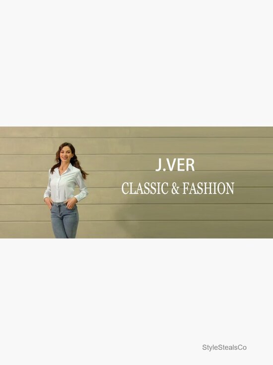 Wrinkle-Free Long Sleeve Button Down Blouse, Business Casual Office Top - Picture 5 of 6